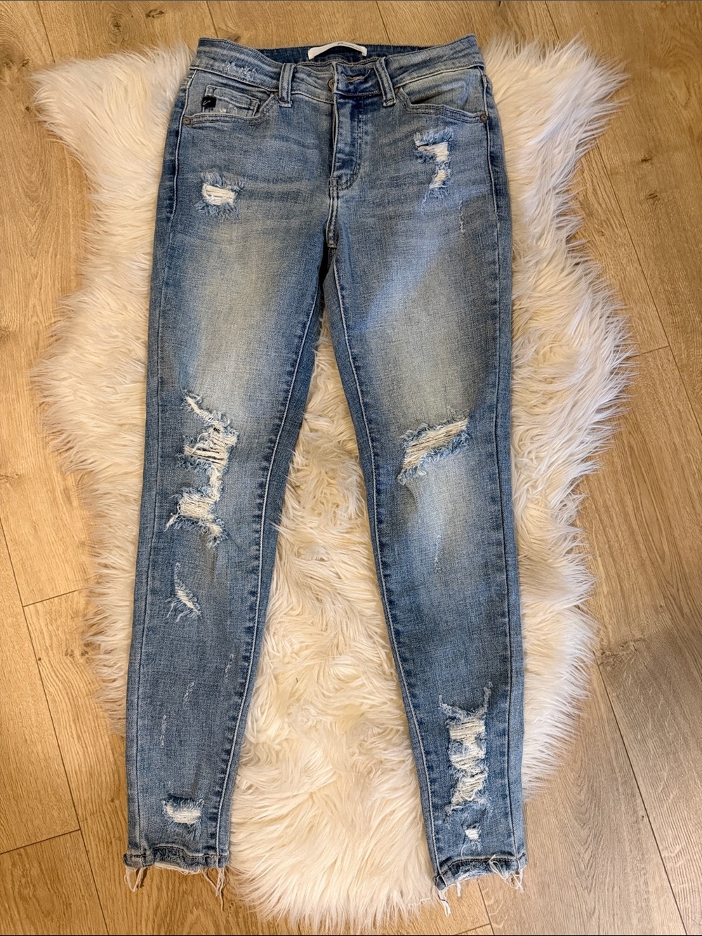 Kanan Light Blue Distressed Women's Jeans